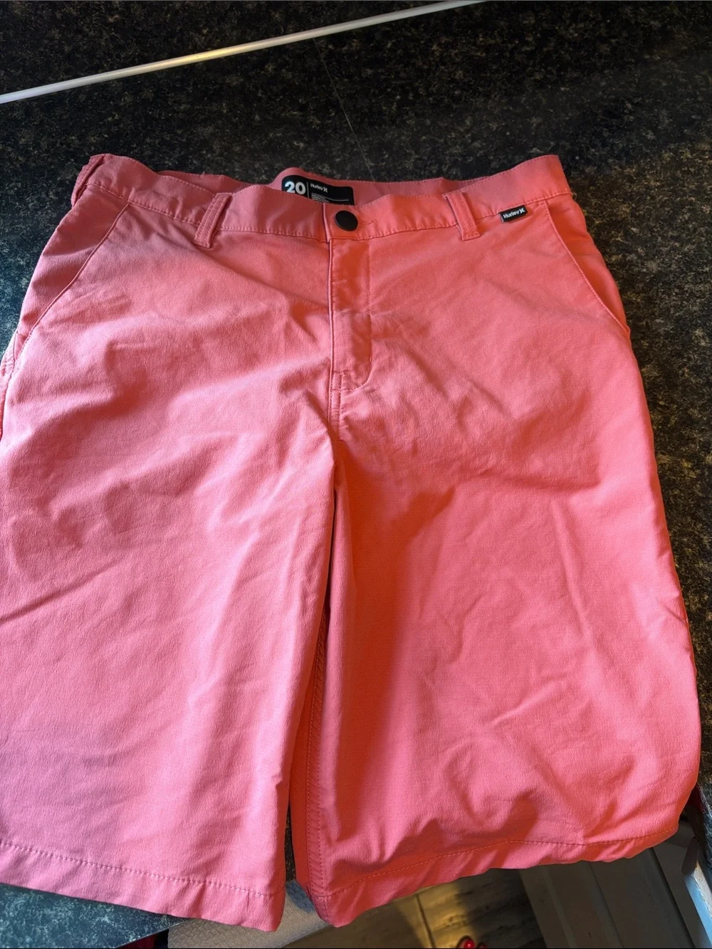 Hurley salmon flat front chino shorts
